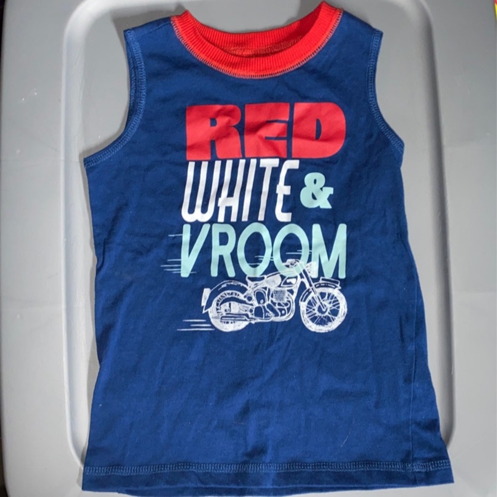Patriotic motorcycle sleeveless shirt size 4t